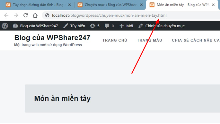 Hướng dẫn đổi link thành .html trong wordpress