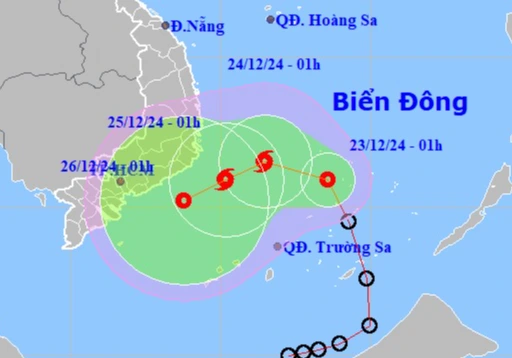 Áp thấp nhiệt đới sắp mạnh lên thành bão số 10- Ảnh 1. Vị trí và hướng đi chuyển của áp thấp nhiệt đới. Nguồn: Trung tâm Dự báo khí tượng thủy văn quốc gia